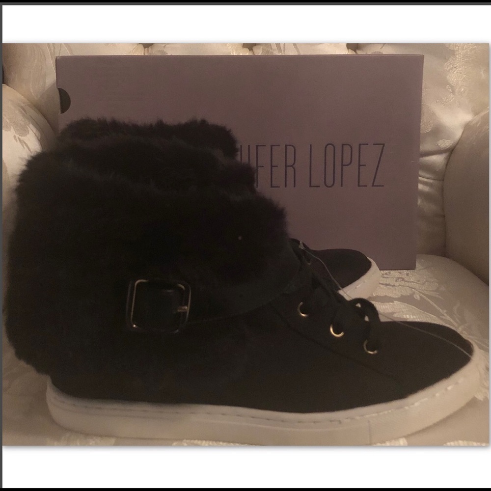 JLo JENNIFER LOPEZ WHITNEE FUR HIGHTOP SNEAKER - Picture 5 of 8